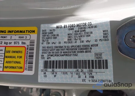 2023 Ford Bronco Sport Outer Banks from USA, damaged, VIN 3FMCR9C64PRD21102